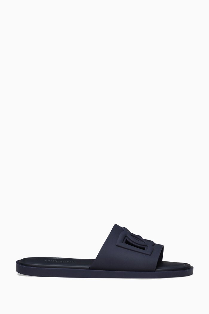 Gomma Beachwear Slides in Rubber, Blue