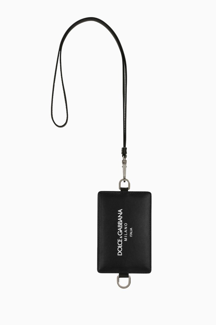 

Logo-print Card Holder in Leather, Black