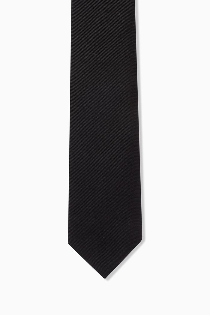 

Logo Tie in Silk Twill, Black