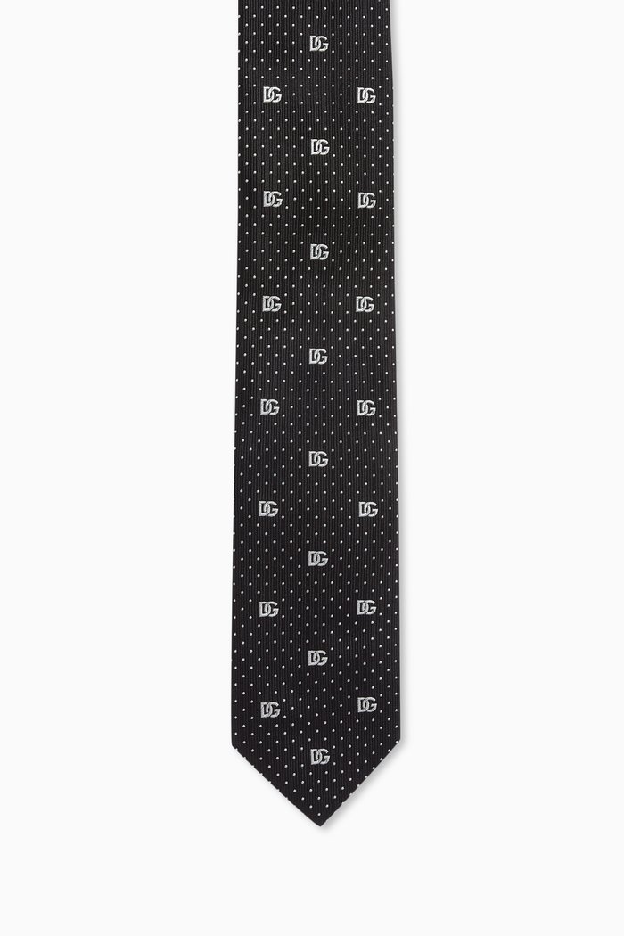 

Logo Tie in Silk Twill, Black