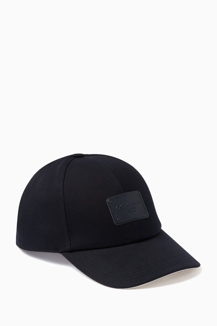 

Logo Plaque Cap in Cotton Twill, Blue