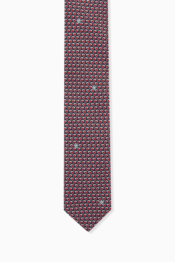 

Logo Tie in Silk Twill, Red