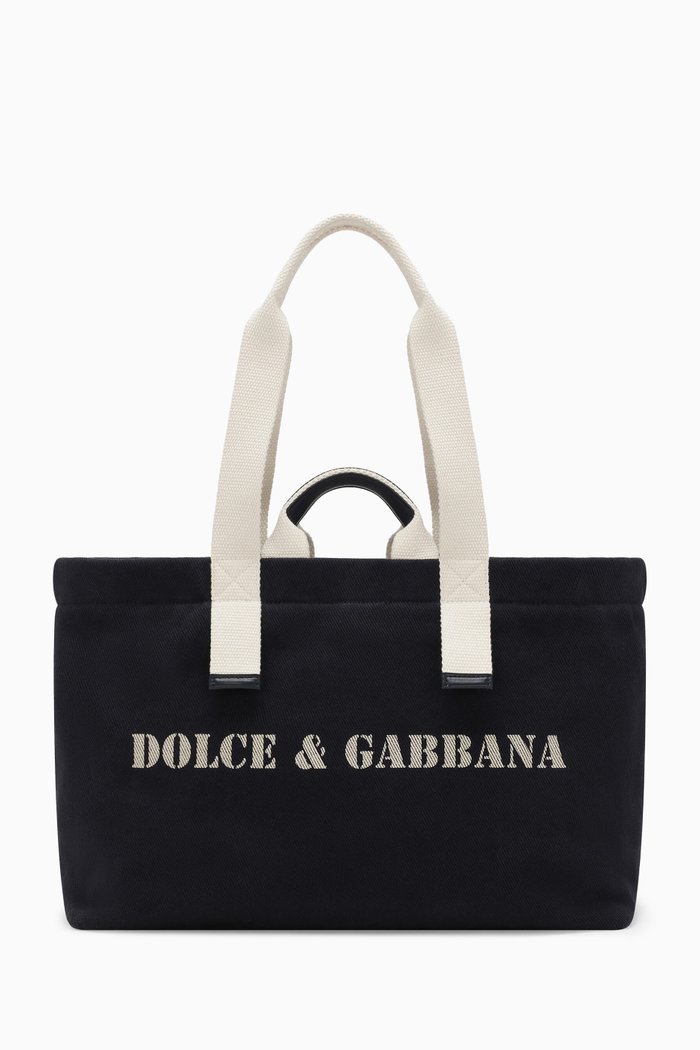 

Logo-printed Tote Bag in Canvas, Blue