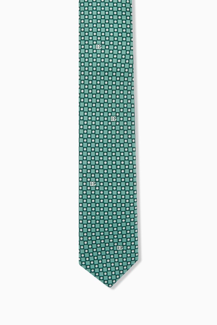 

Logo Tie in Silk Twill, Green