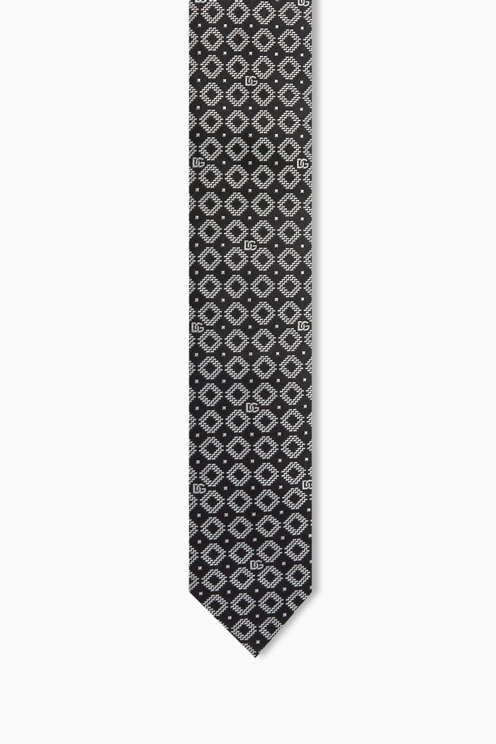 

Logo Tie in Silk Twill, Black