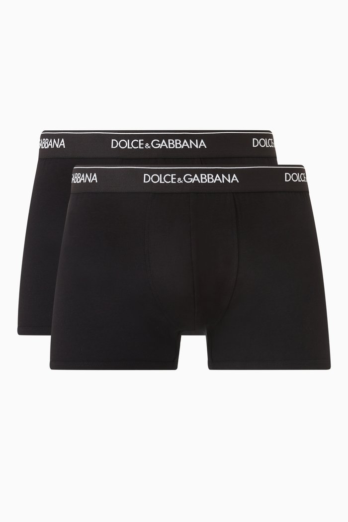 

Logo Waistband Boxers in Jersey Stretch, Pack of 2, Black