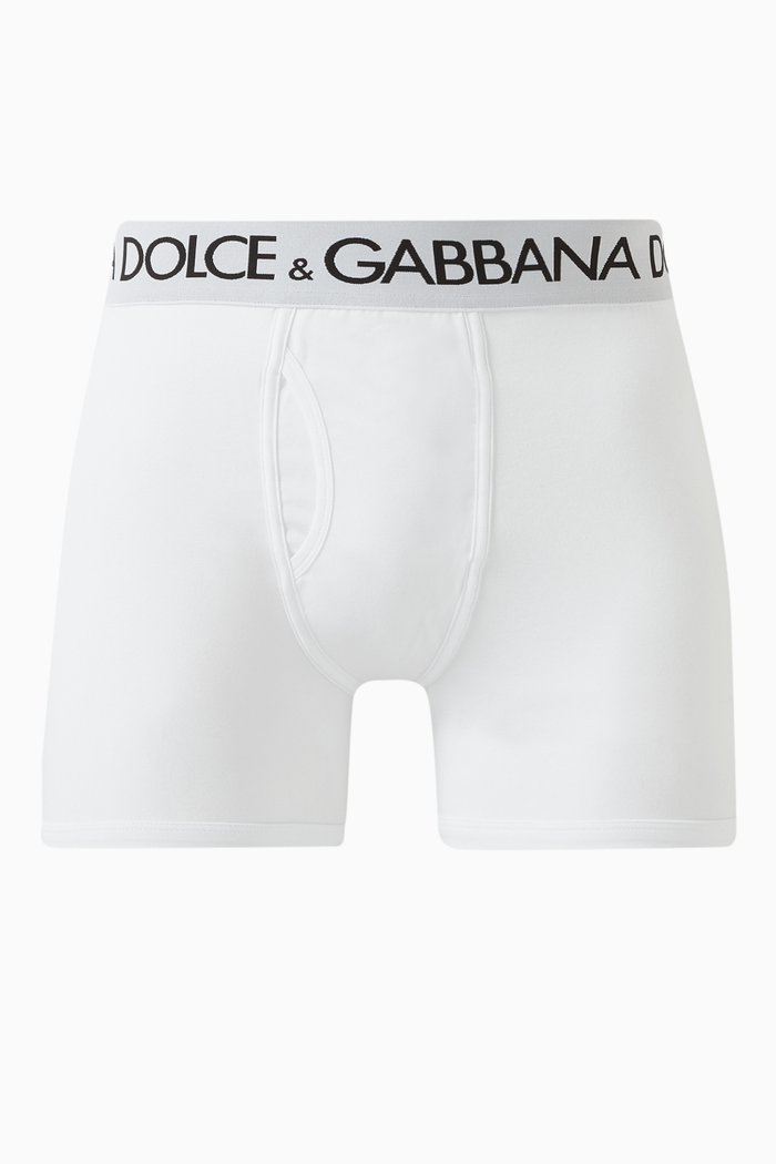 

Logo Boxer Briefs in Stretch Cotton Jersey, White