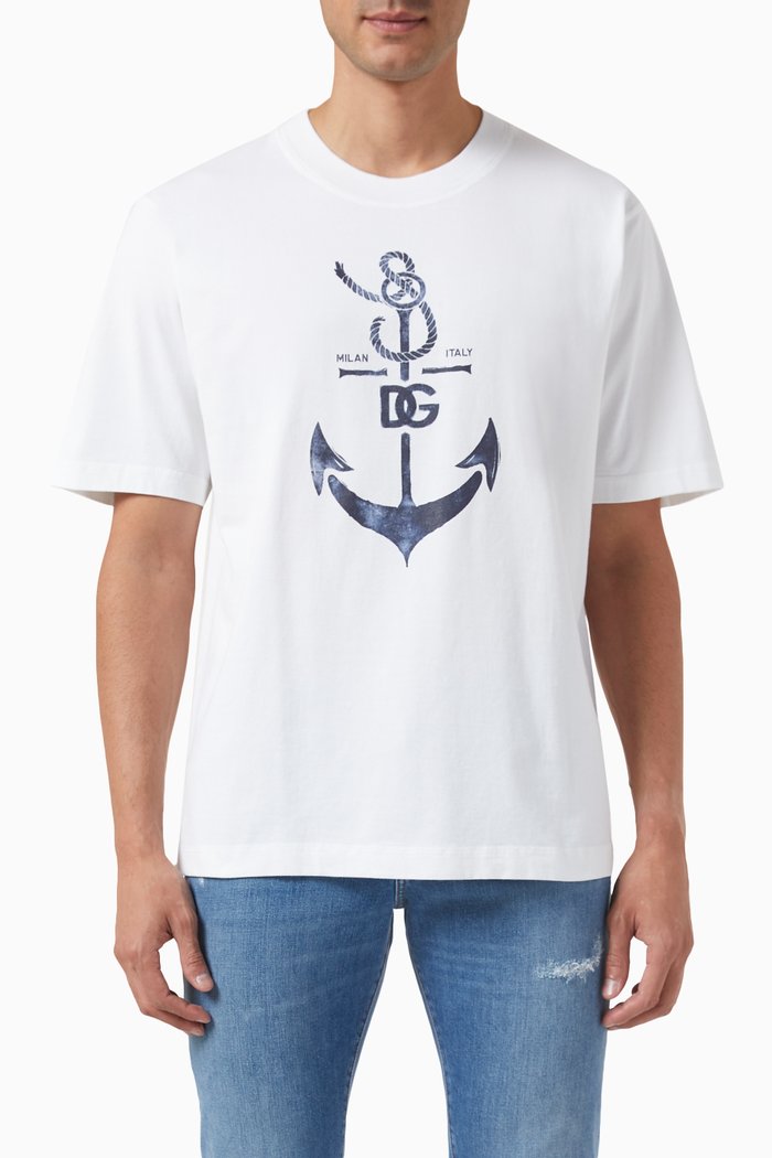 

Anchor Logo-print T-shirt in Jersey, White