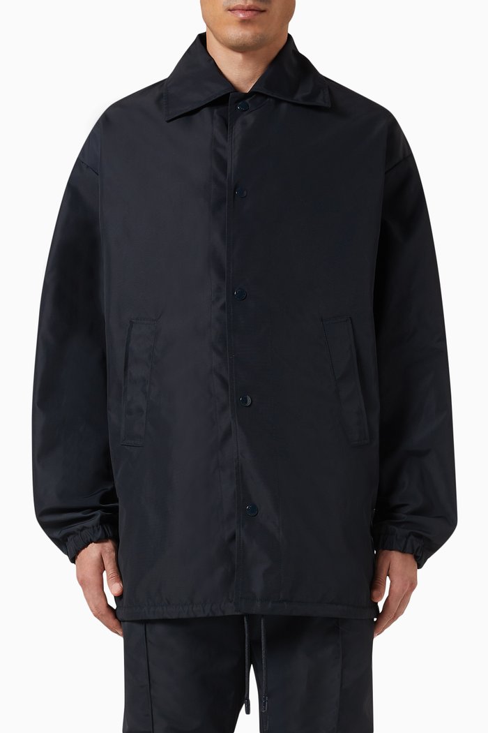 

Collared Jacket in Nylon, Blue