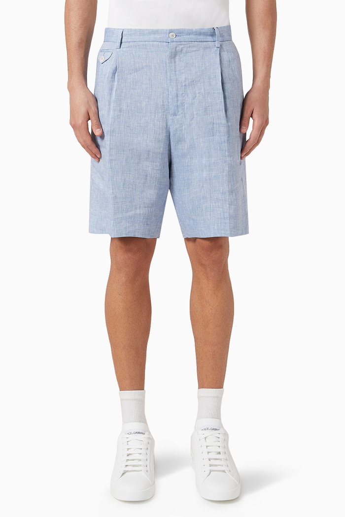 

Regular-fit Shorts in Linen, Blue