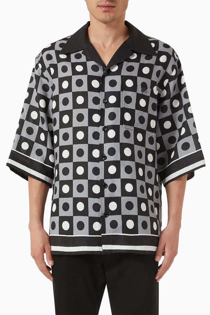 

Printed Shirt in Silk, Black
