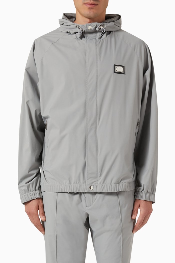 

Travel Label Hooded Jacket, Grey