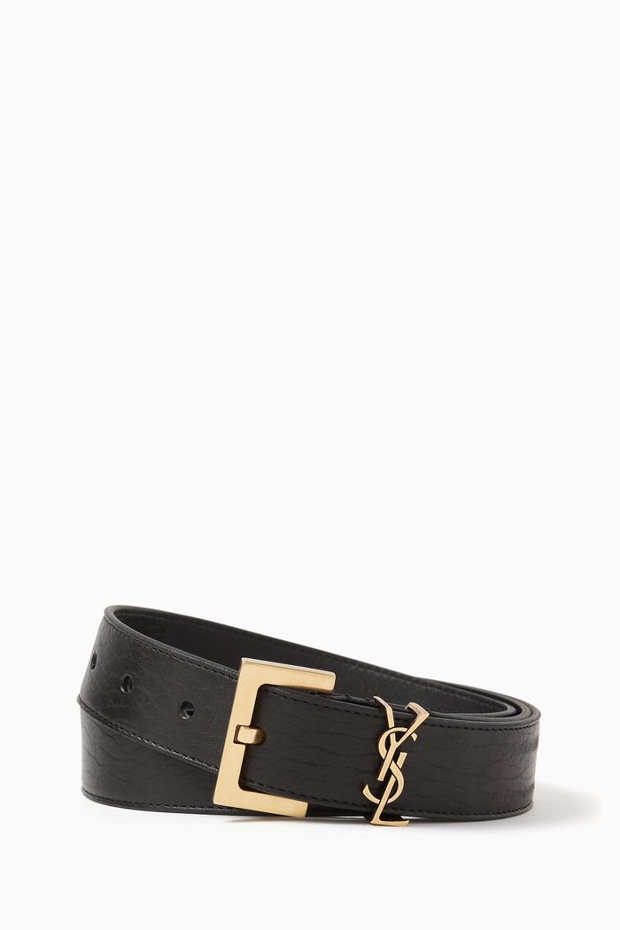 

Cassandre Belt in Grained Leather, Black