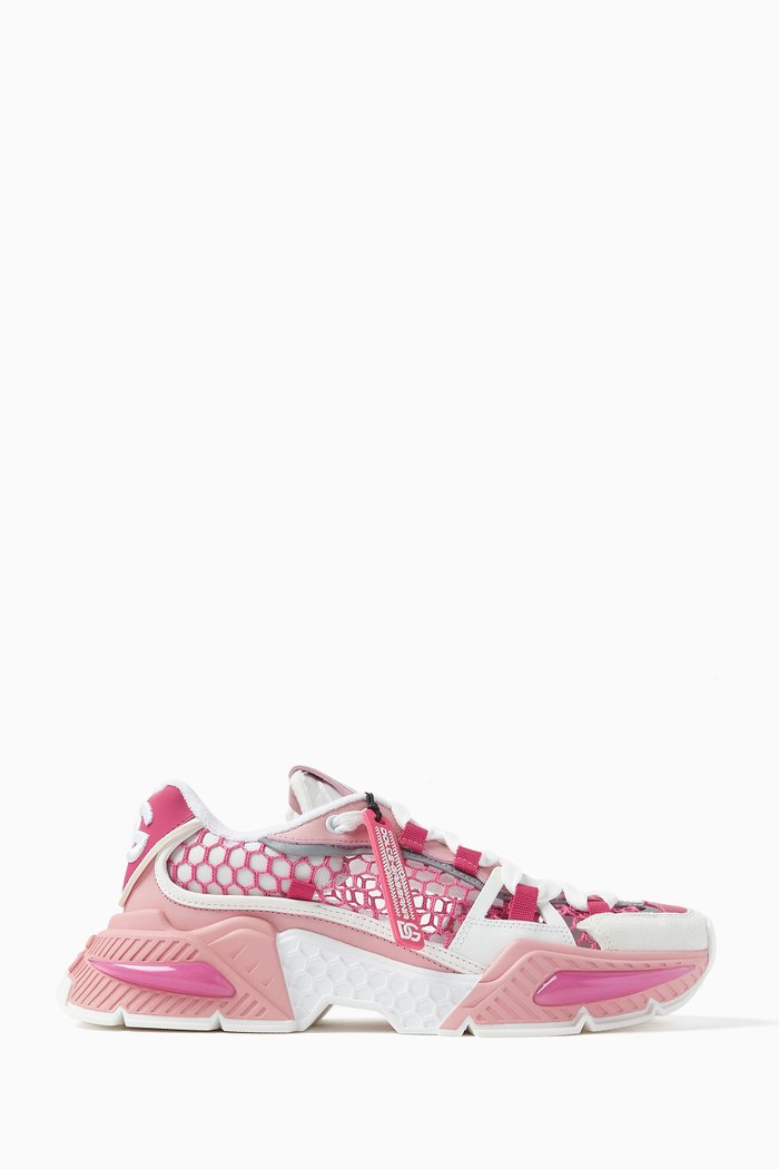 

Airmaster Low-top Sneakers in Mesh & Leather, Pink