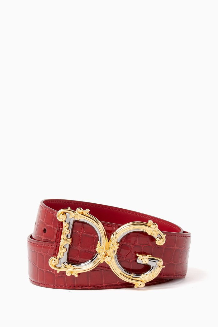 

DG Girl Belt in Leather, 40mm, Burgundy