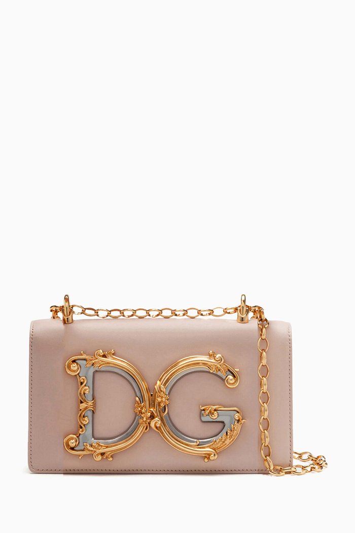 

Medium DG Girls Shoulder Bag in Nappa, Pink