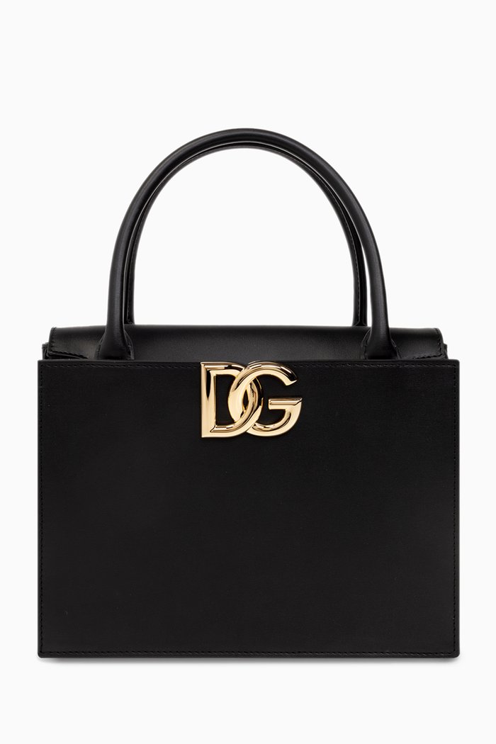 

Medium 3.5 Logo-plaque Tote Bag in Leather, Black
