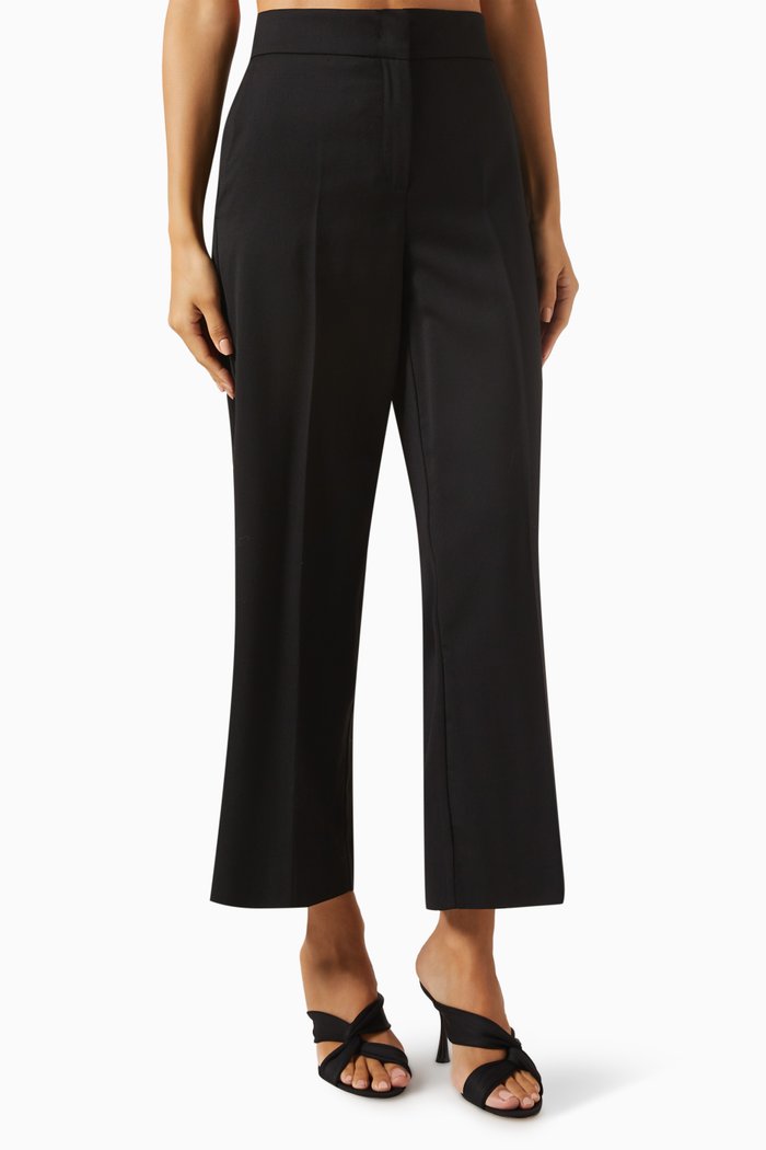 

Romana Straight-fit Pants in Wool-blend, Black