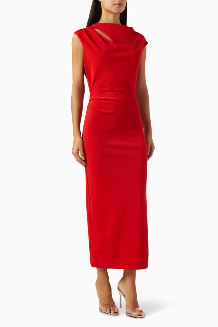 

Flo Slim-fit Midi Dress, Red