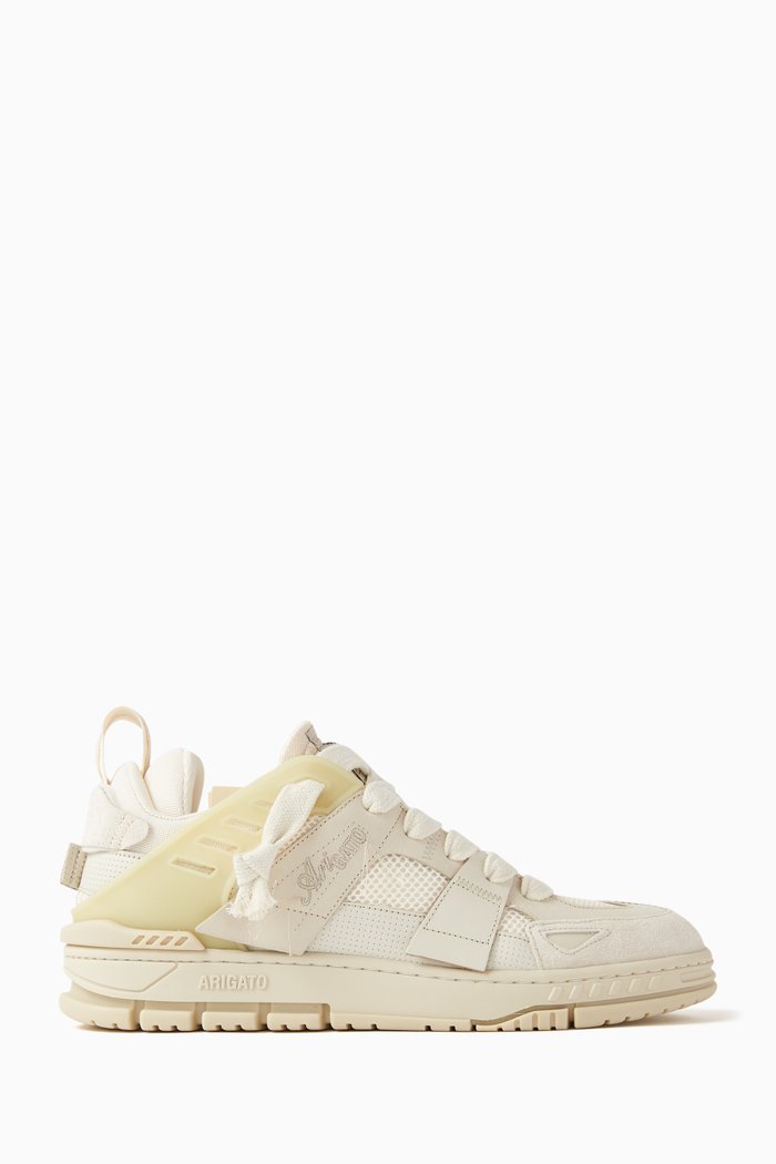 

Area Patchwork Sneakers in Leather, Neutral