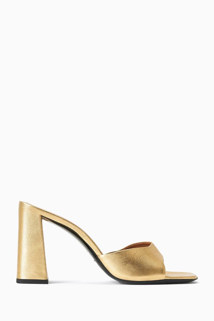 

Sloan 95 Mules in Metallic Leather, Gold