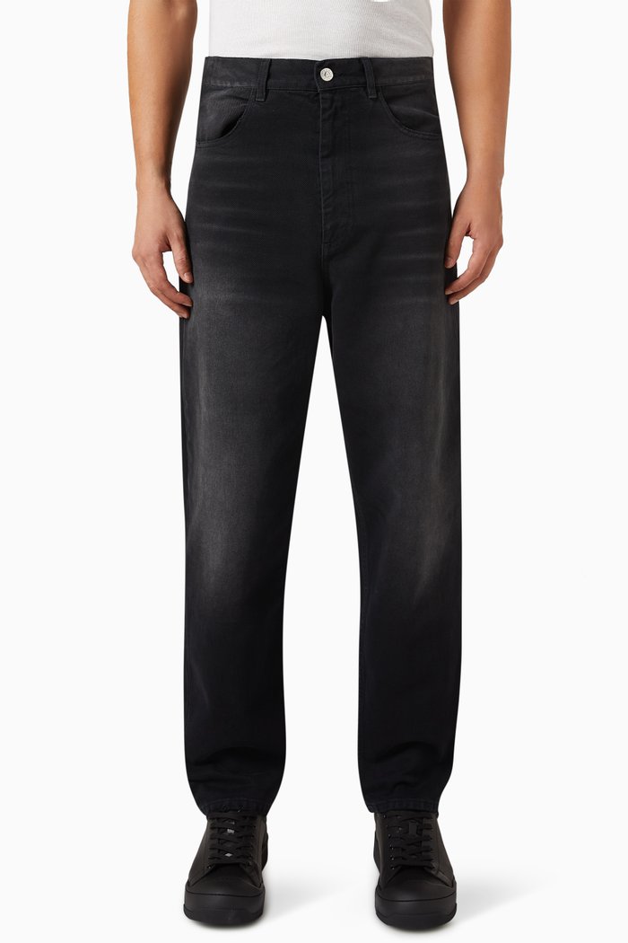 

Straight-fit Jeans in Denim, Black