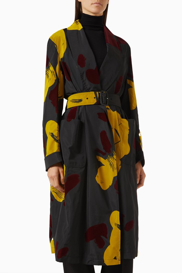 

All-over Print Coat, Black