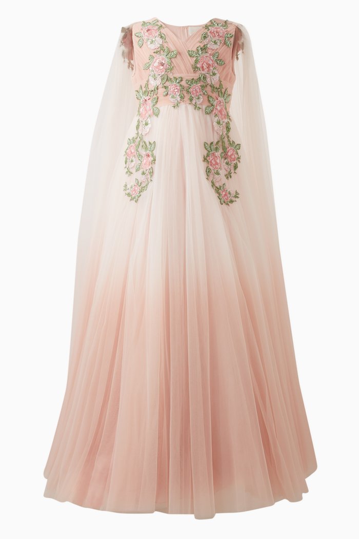 

Ellie Cape Dress in Tulle, Pink