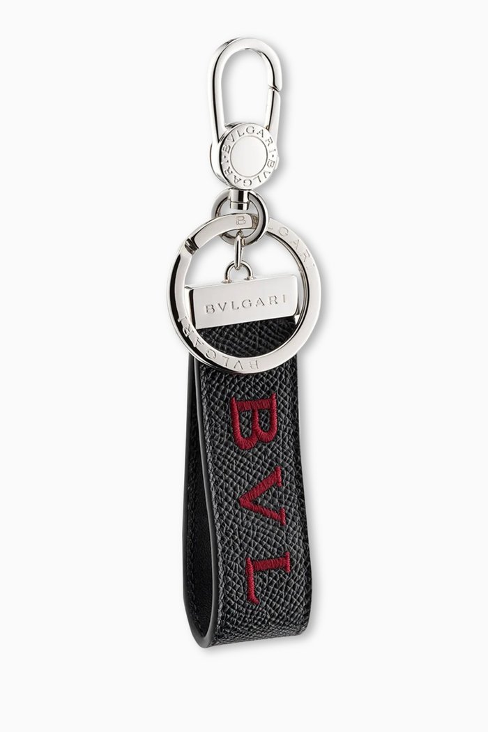 

BVLGARI BVLGARI Keyring in Leather, Black