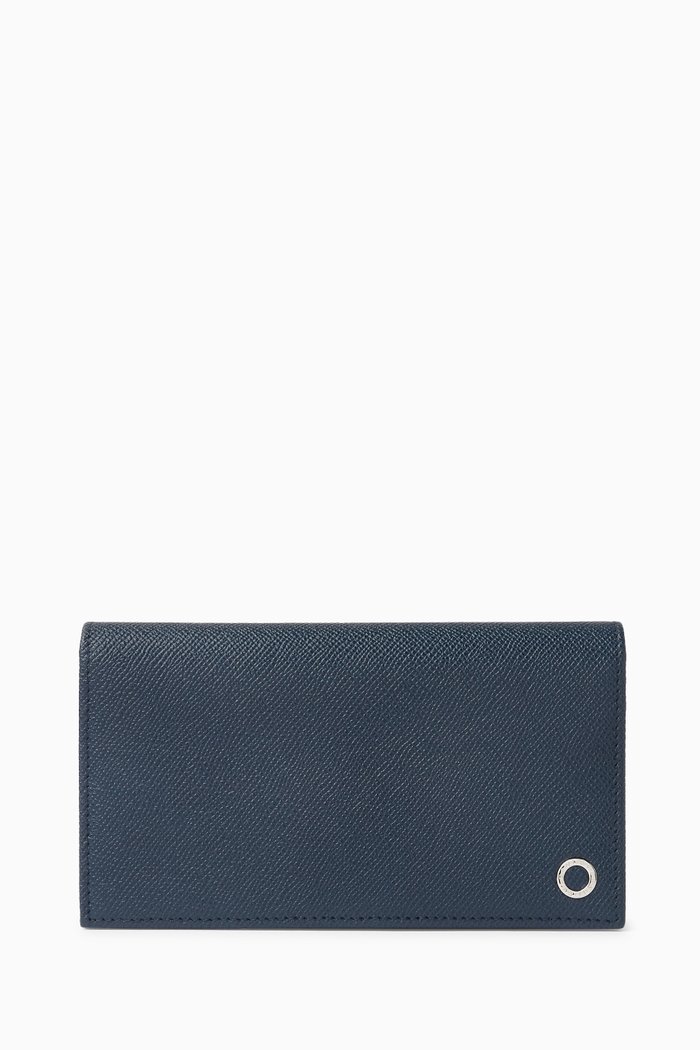 

BVLGARI BVLGARI Large Yen Bi-fold Wallet in Leather, Blue