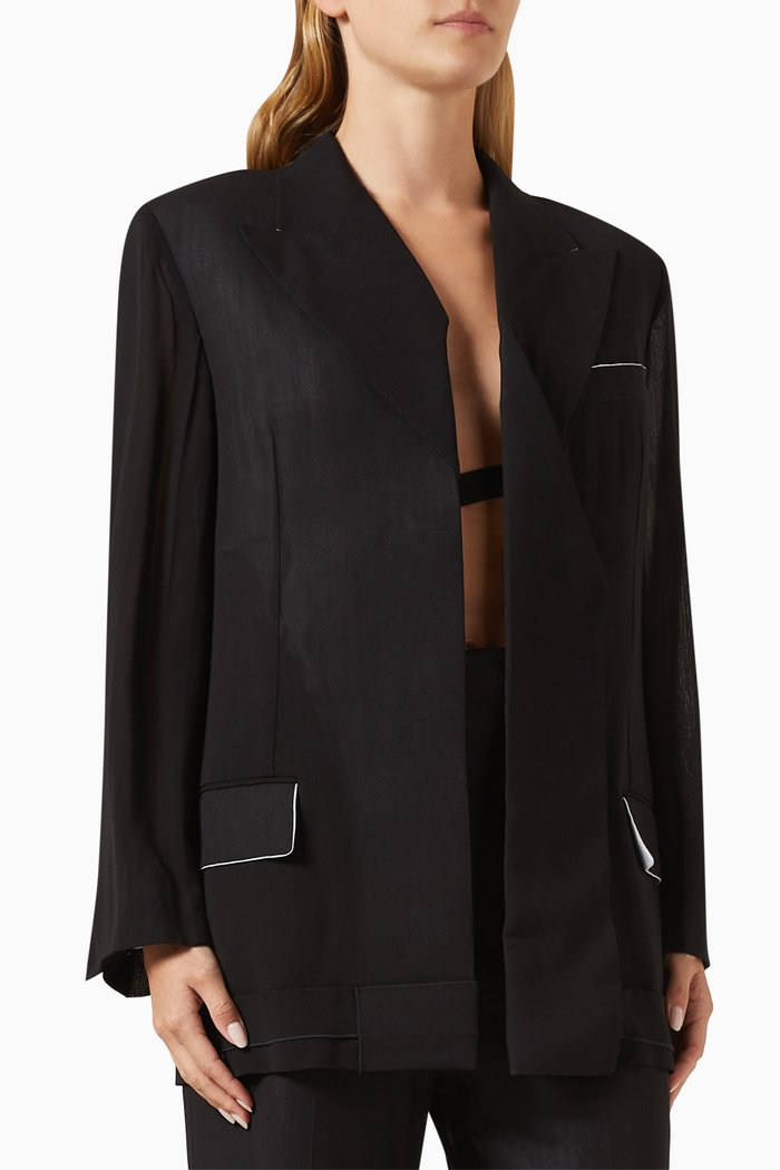 

Tailored Jacket in Wool, Black