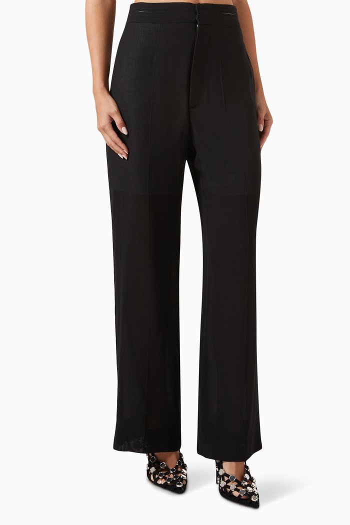 

Straight Leg Pants in Wool, Black