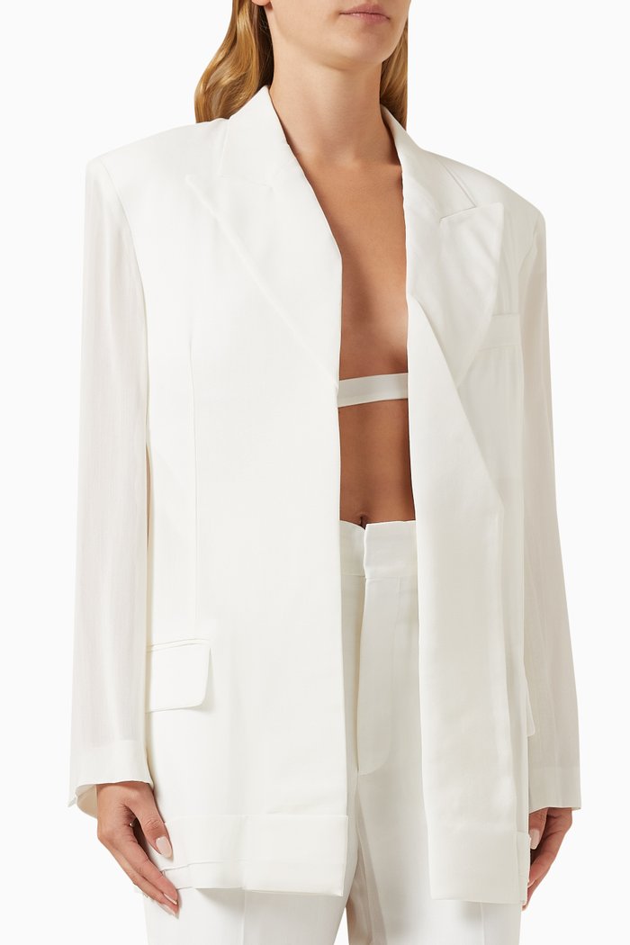 

Tailored Jacket in Wool, White