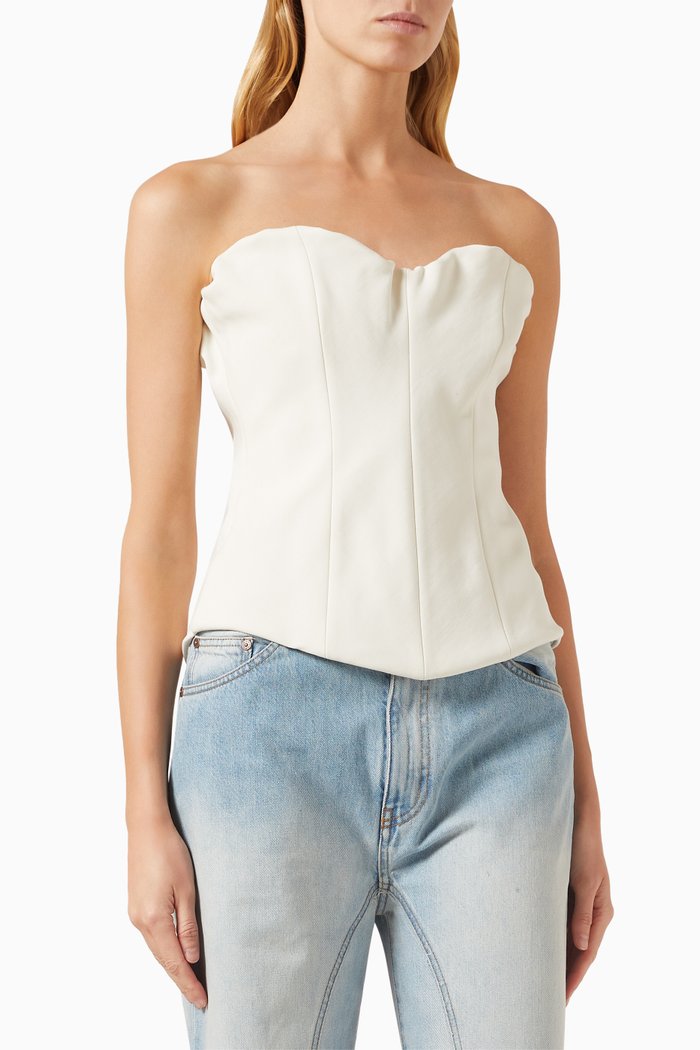

Corset Top in Cotton Crepe, White