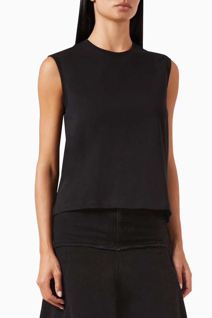 

Sleeveless T-shirt in Organic Cotton, Black