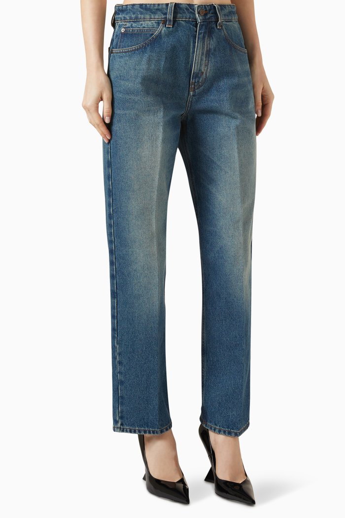 

Relaxed Straight-leg Jeans, Blue