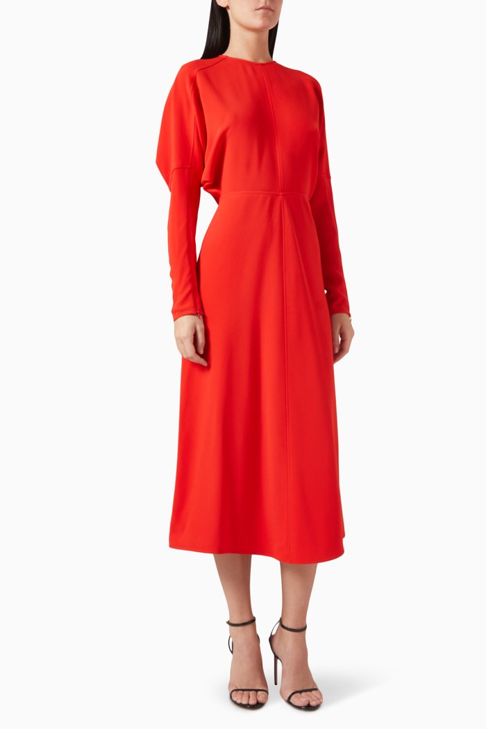 

Dolman Midi Dress in Cady, Red