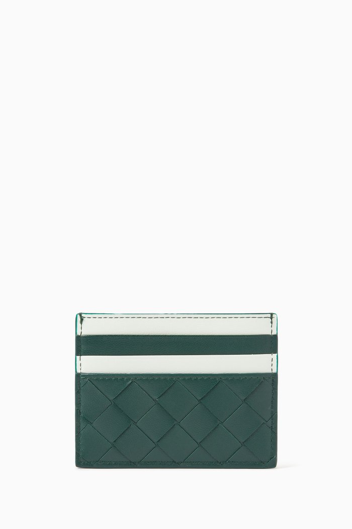 

Credit Card Case in Intrecciato Leather, Multicolour