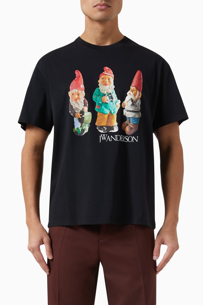 

Gnome Trio T-shirt in Cotton, Black