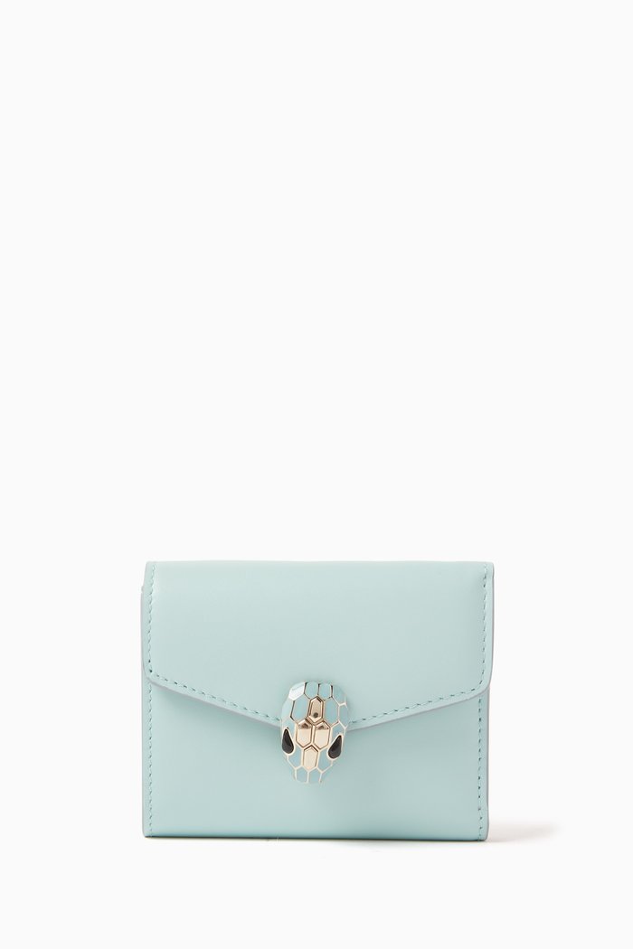 

Serpenti Forever Tri-fold Wallet in Leather, Green