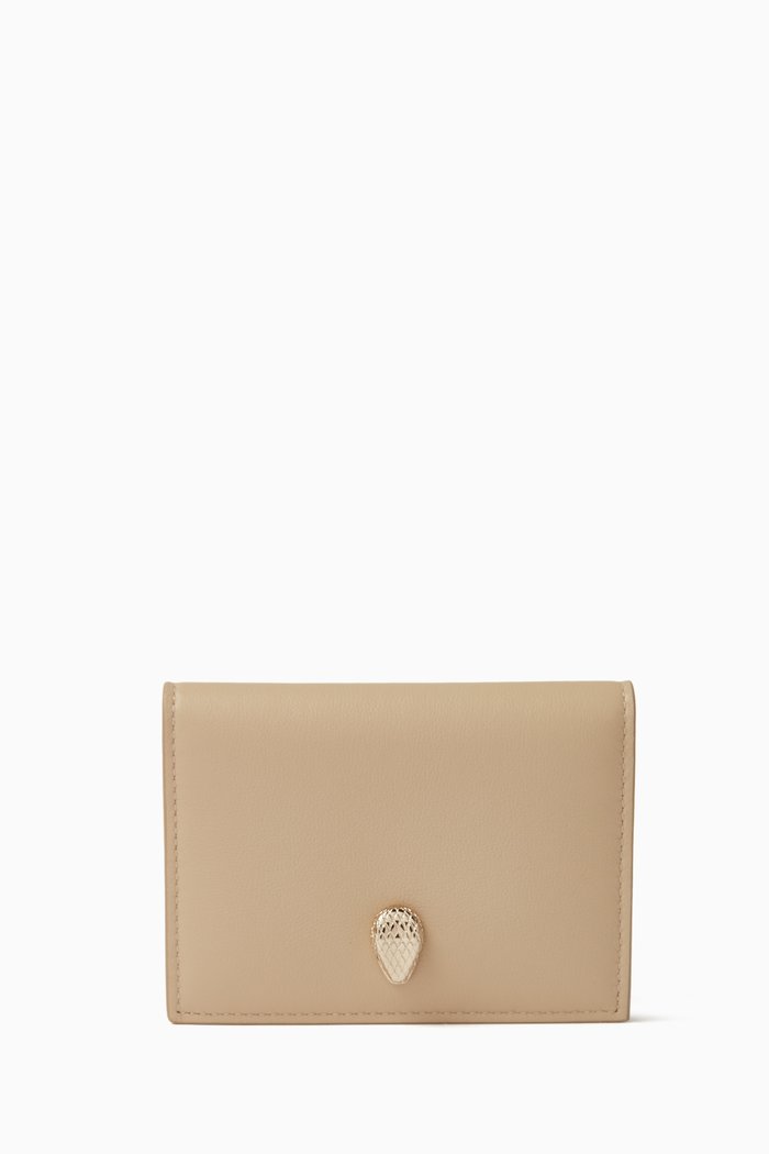 

Serpenti Forever Bifold Card Holder in Calfskin, Brown