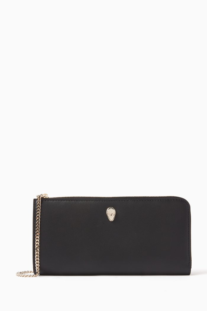 

Serpenti Forever Zip Wallet in Leather, Black