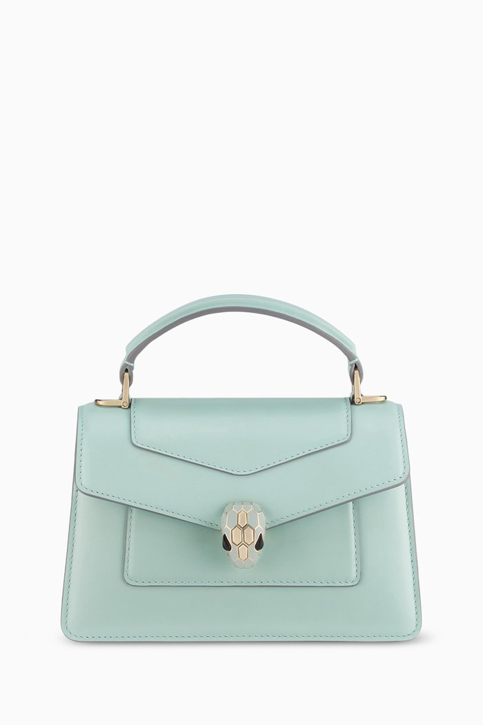 

Serpenti Forever Mini Top-handle Bag in Calf Leather, Green
