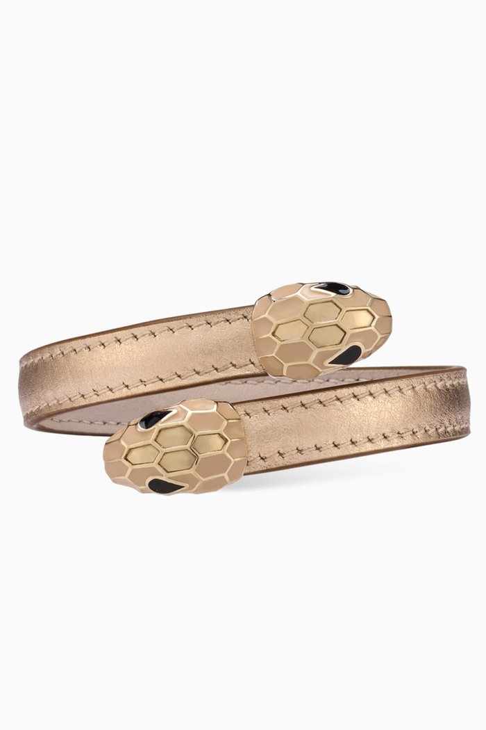 

Serpenti Forever Bracelet in Leather, Gold