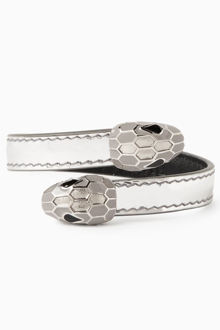 

Serpenti Forever Bracelet in Leather, Silver