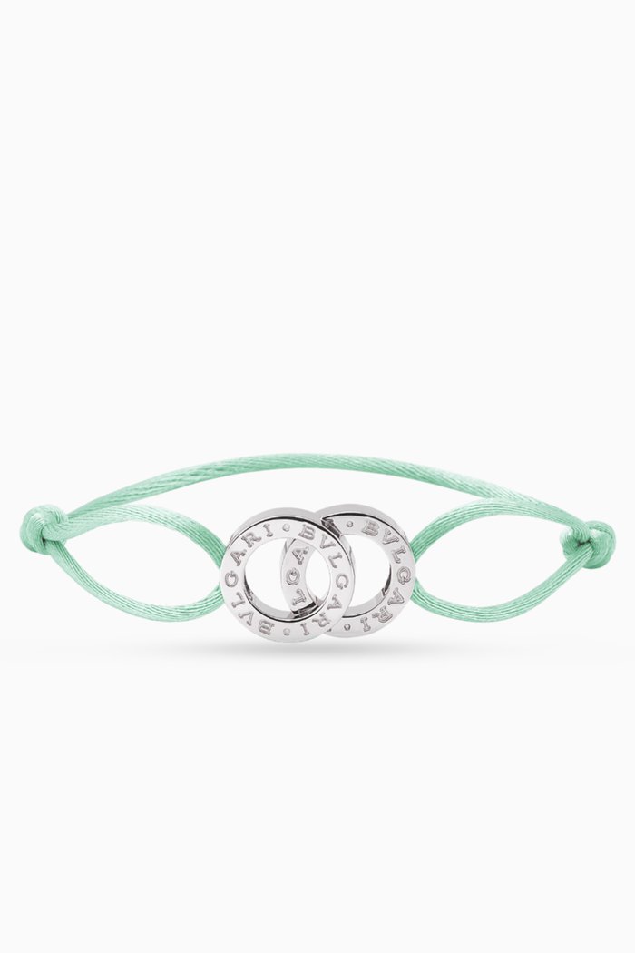 

Interlocking Circles Bracelet in Sterling Silver, Green