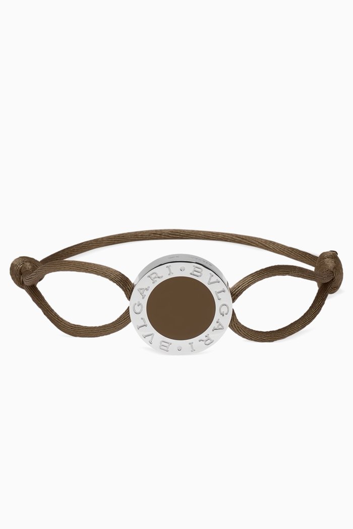BVLGARI BVLGARI Enamel Bracelet in Sterling Silver, Brown