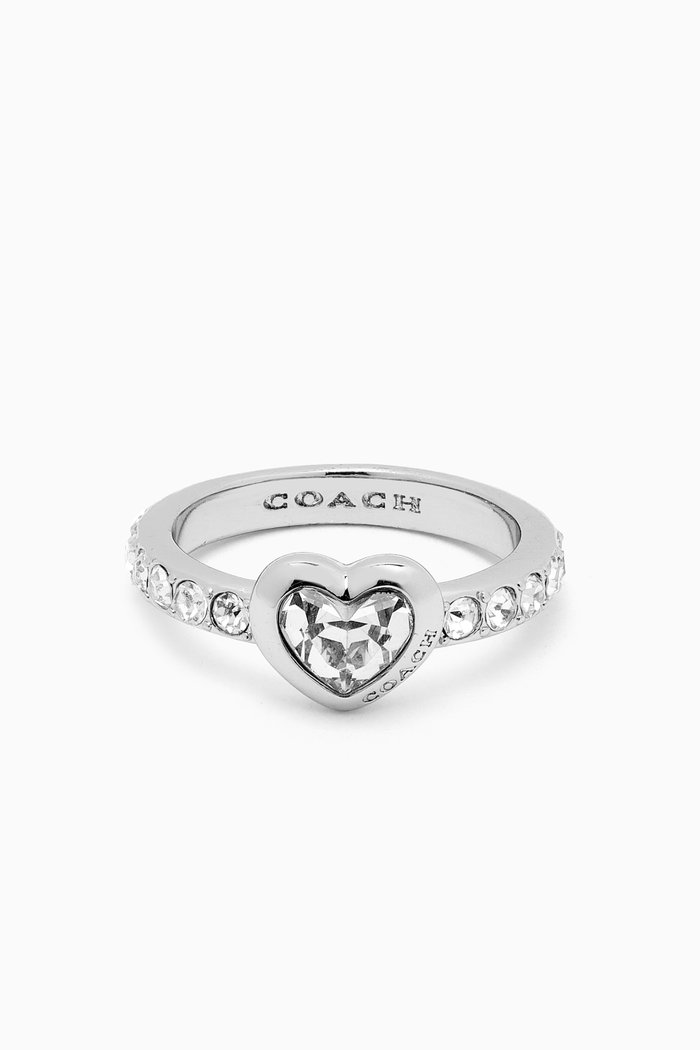 

Stone Heart Cocktail Ring, Silver