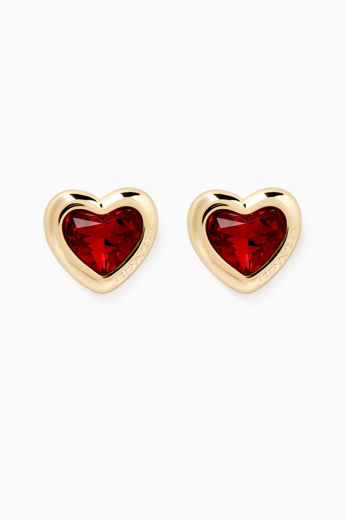 

Heart Stud Earrings, Red