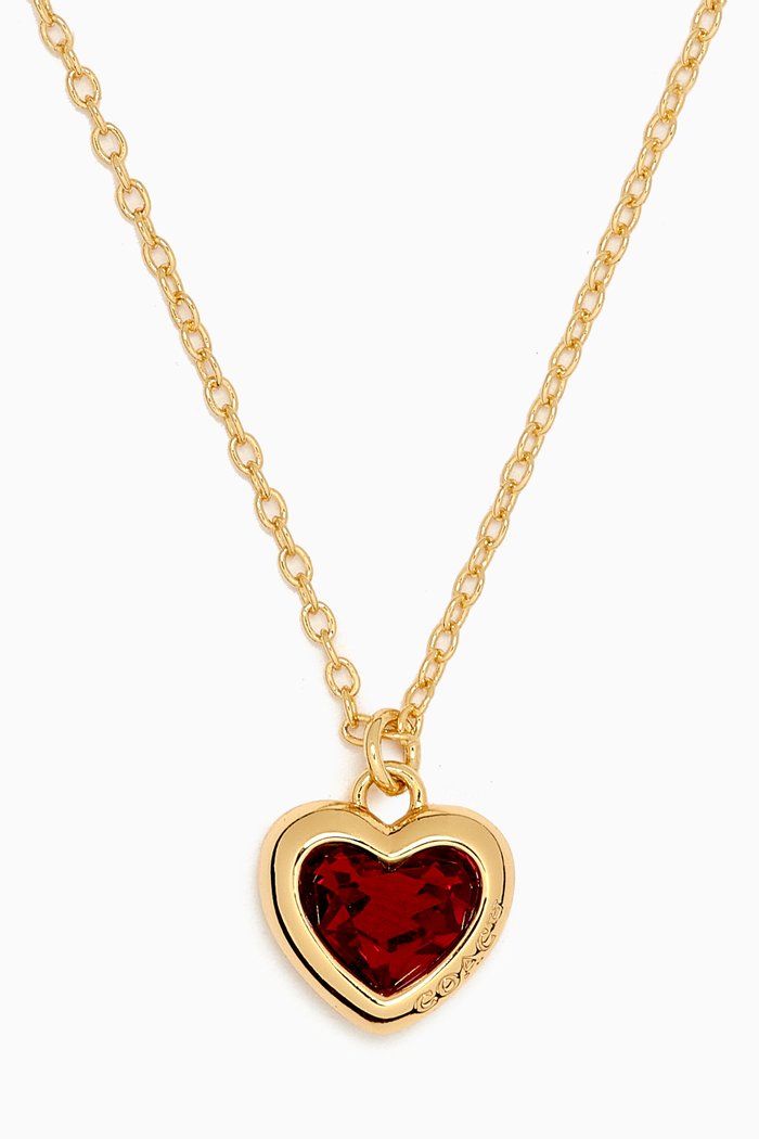 

Heart Pendant Necklace, Red